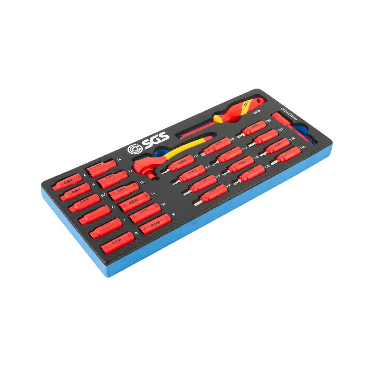 SGS 27pc 1/4in Drive VDE Insulated Socket Set | Foam Insert